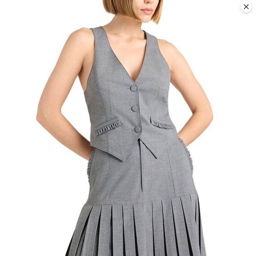 Cinq à Sept Grey Vest & Skirt Set